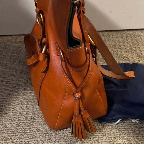 Dooney & Bourke Orange Leather Satchel - Picture 4 of 10